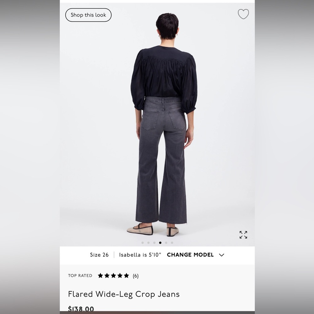 Flared Wide-Leg Crop Jeans size 28